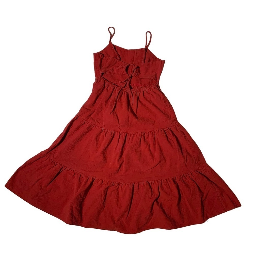 Flowy Ruffled Red Dress - Picture 2 of 2